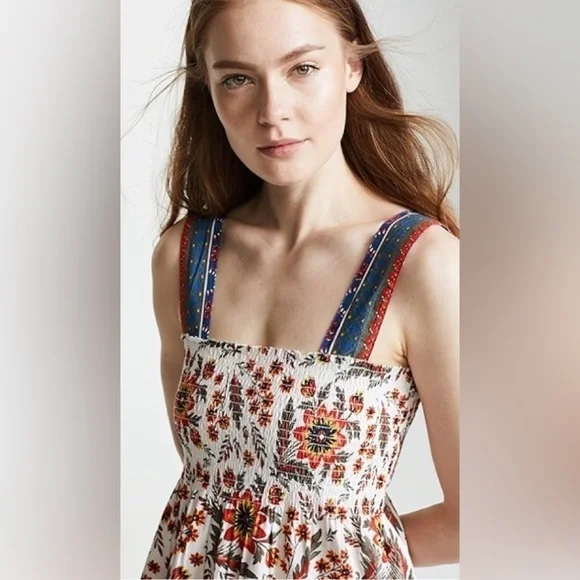 Joie Chisuzu Maxi Dress Smocked Chest Sleeveless Wide Straps Cotton Size Small - Picture 12 of 12